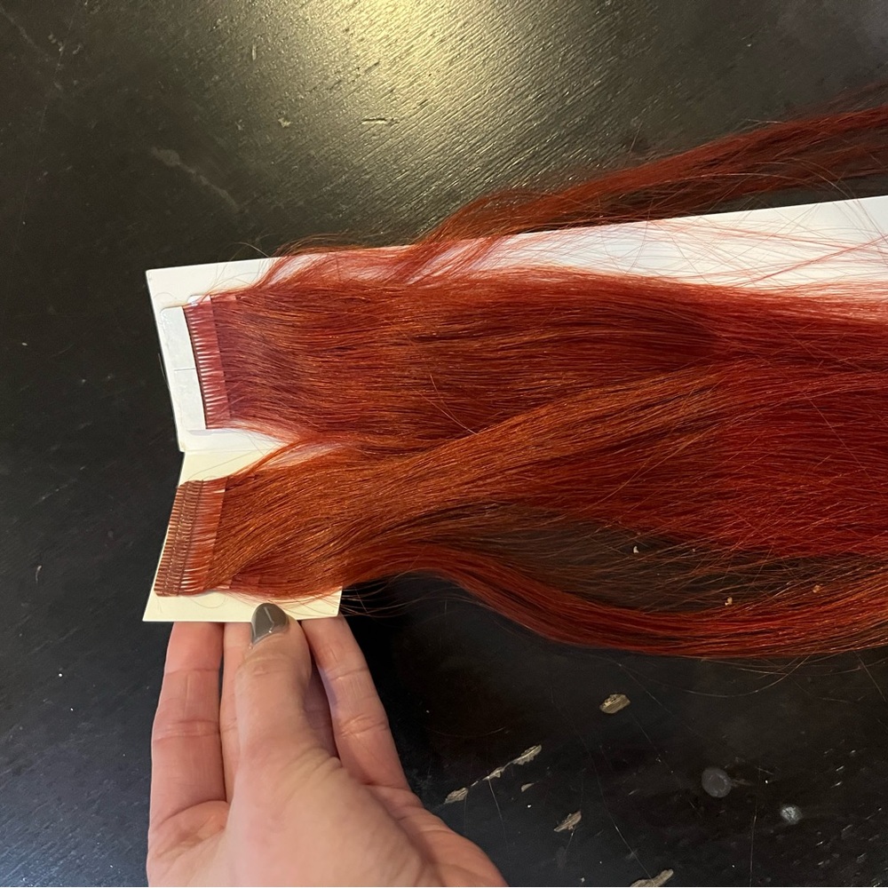 Vibrant Red babe tape in Hair Extensions